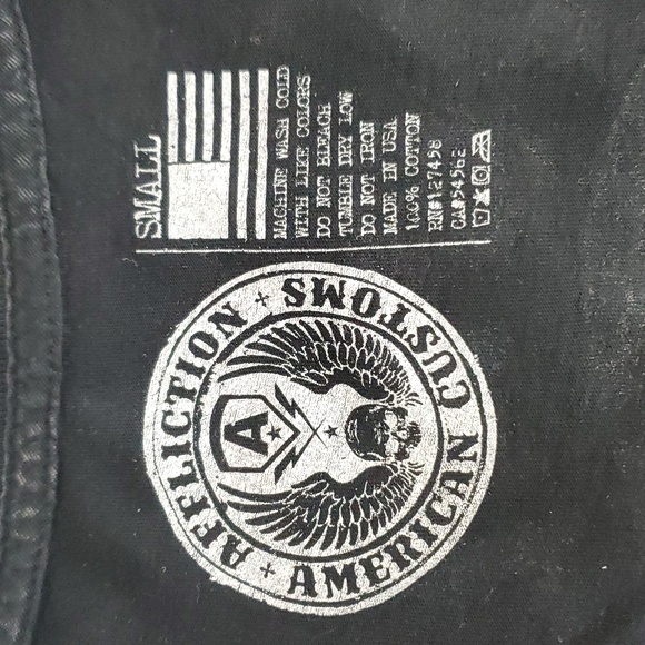 Affliction Women’s T-Shirt American Customs Motor Club Y2K Lace V-neck  Sz S - Picture 5 of 10